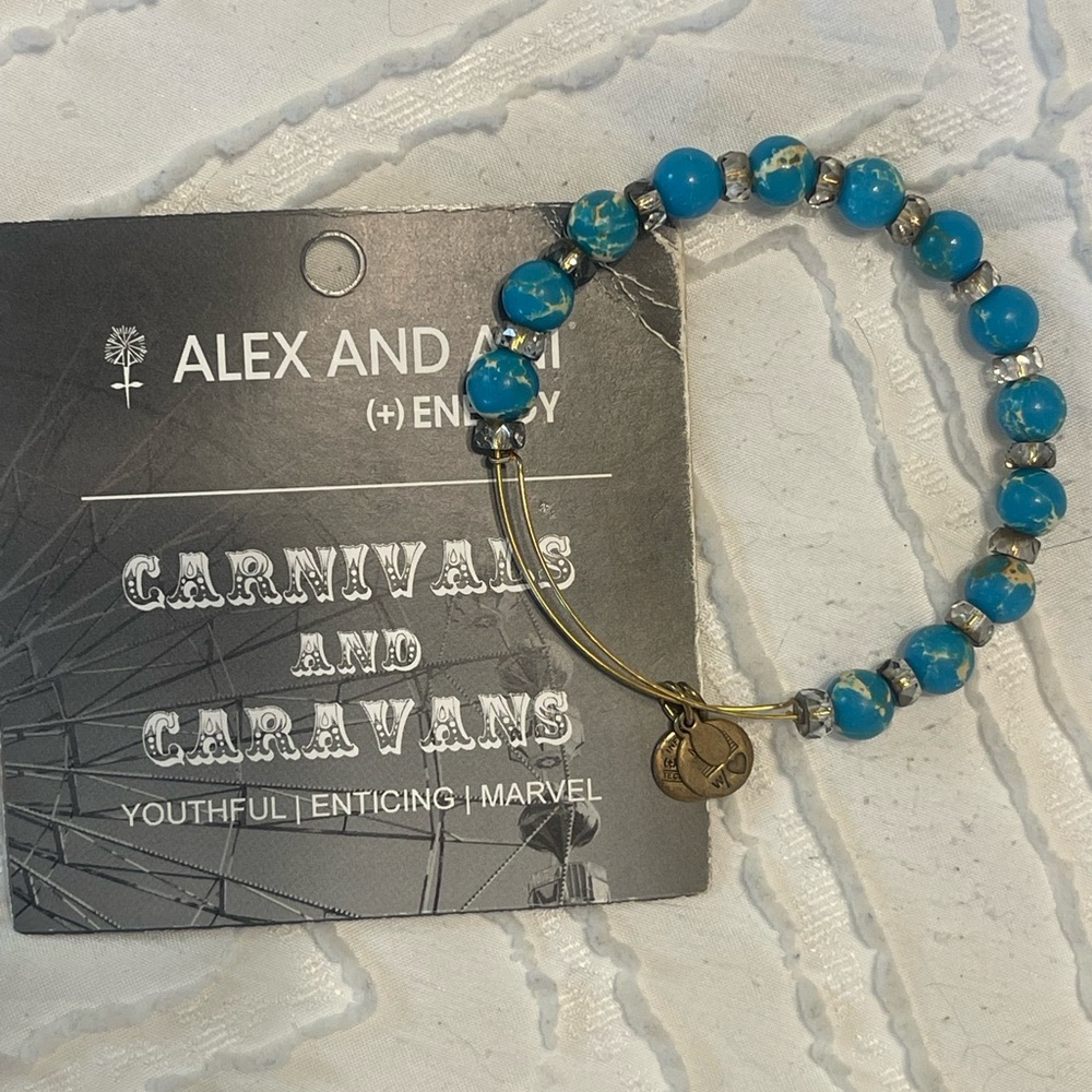 Alex and Ani Turquoise Beaded Bangle